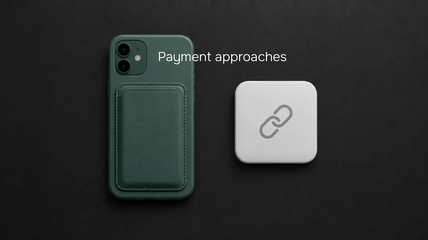 Two contrasting payment approaches balanced on a dark surface