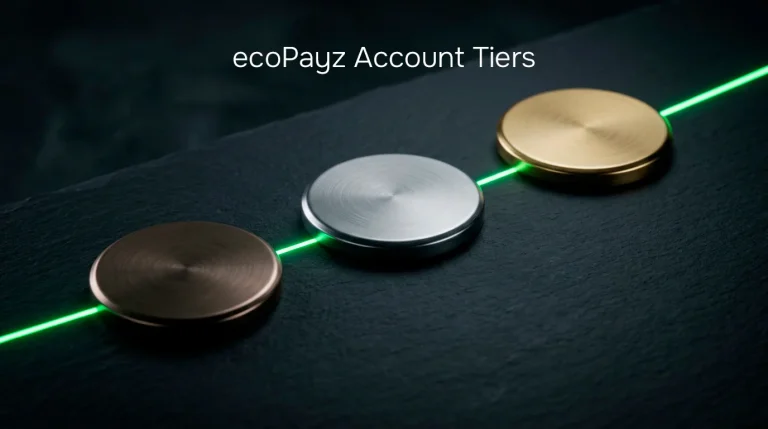 Three ascending plain tier badges in bronze, silver and gold tones representing wallet account levels