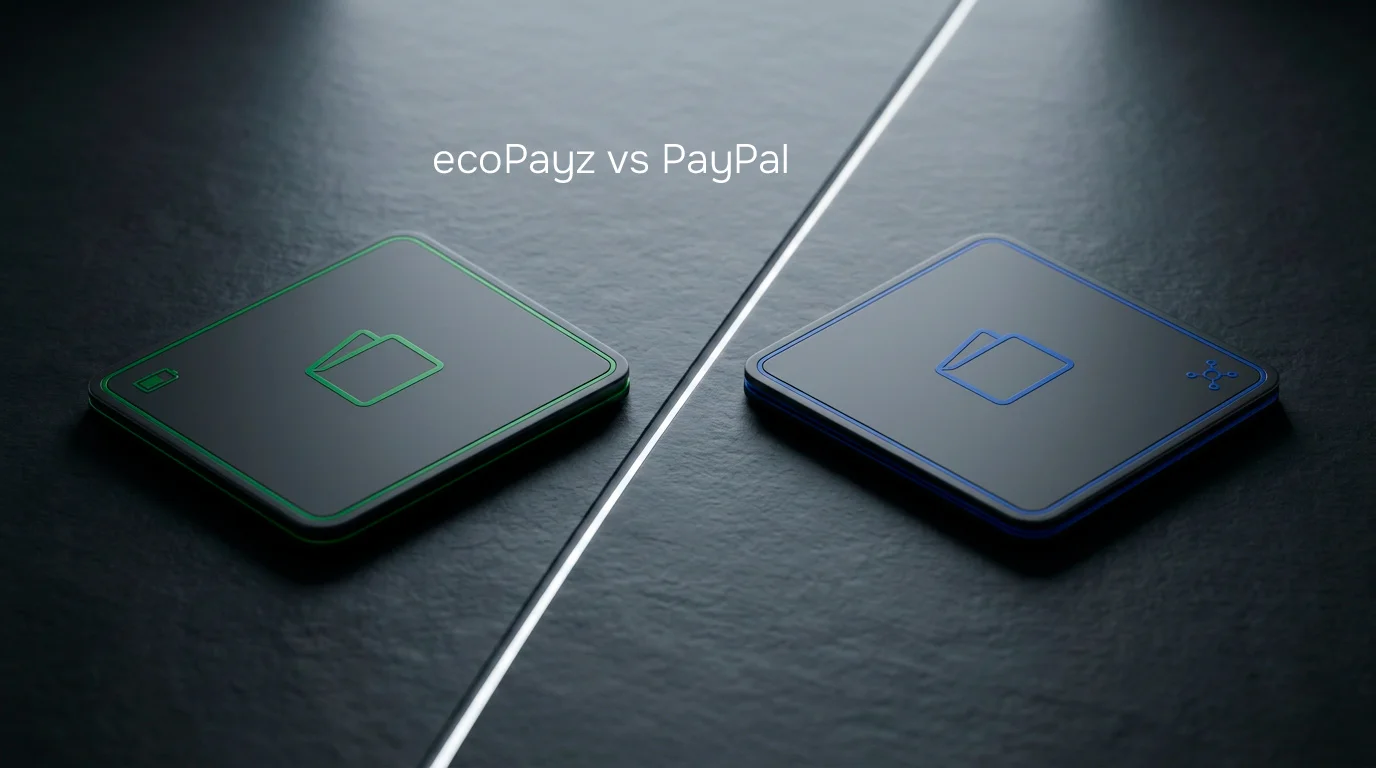 Two wallet app icons facing each other on a dark cashier surface for a payments comparison