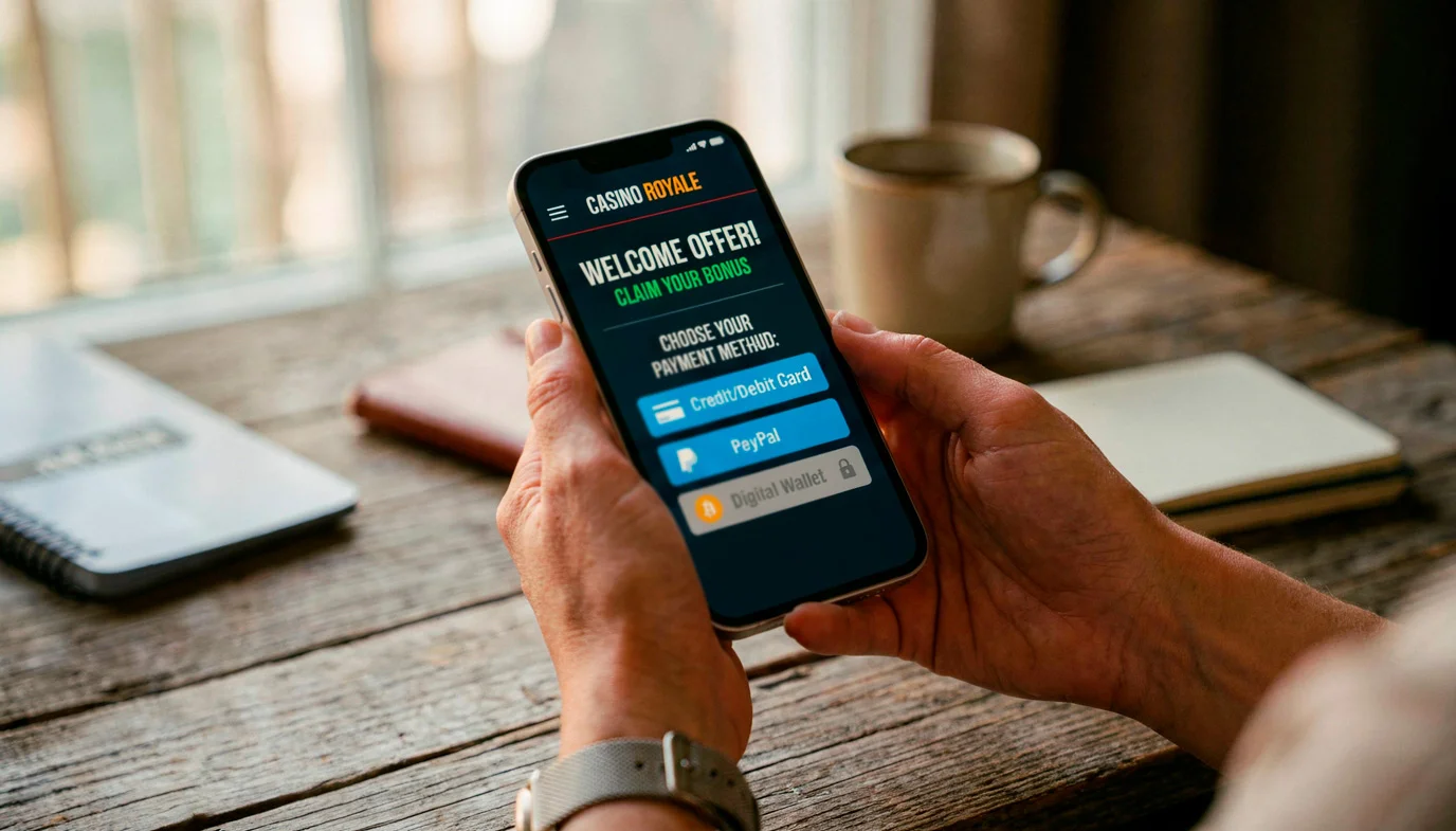 Bonus offer screen on a phone with an e-wallet method greyed out