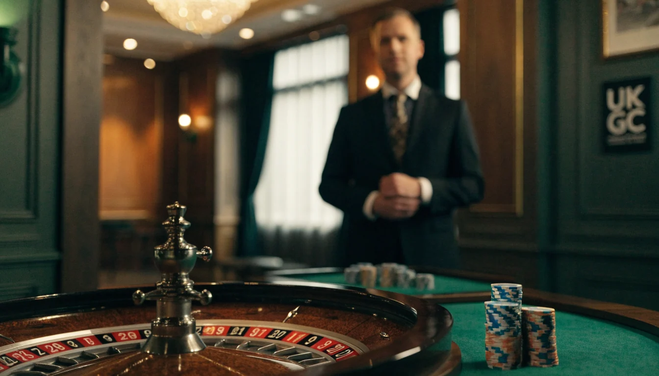 Elegant live roulette studio with English-speaking croupier in the UK