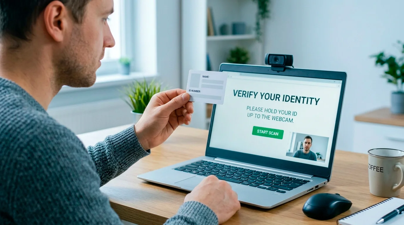 Person completing identity verification, showing the wallet is not anonymous