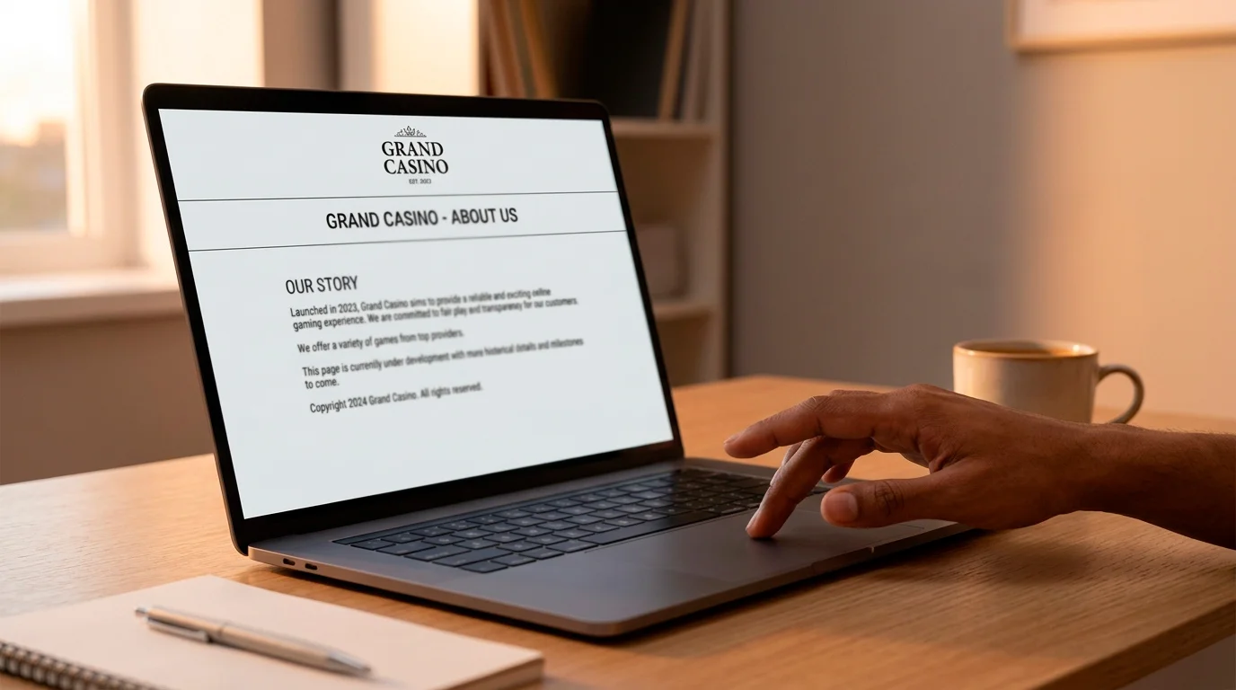 A brand-new casino site with an empty reputation history shown on a laptop