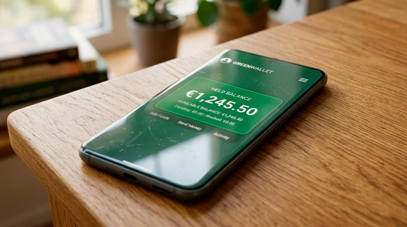 Smartphone wallet holding a stored balance ready for casino play