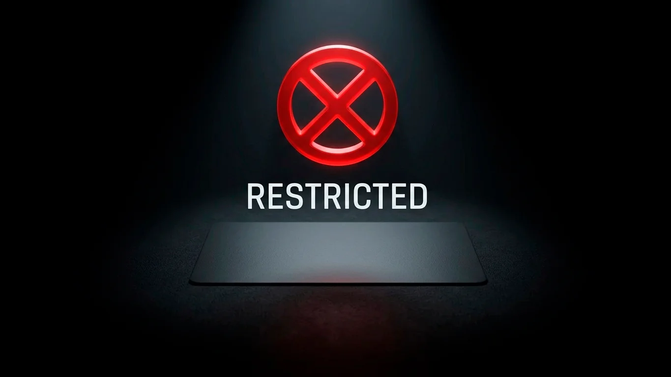 Prohibition symbol over a stylised payment-card icon illustrating the UK gambling credit-card ban