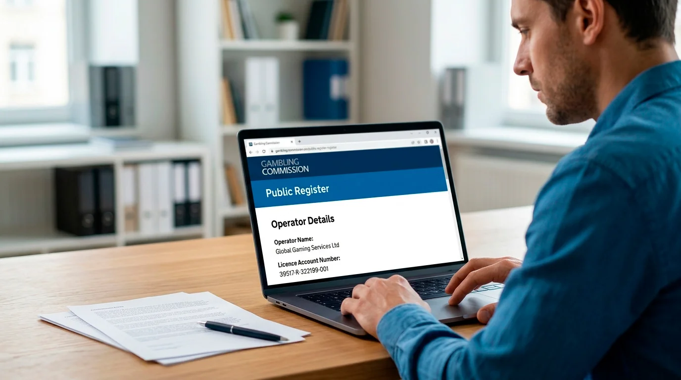 Checking an operator on the UK Gambling Commission public licence register