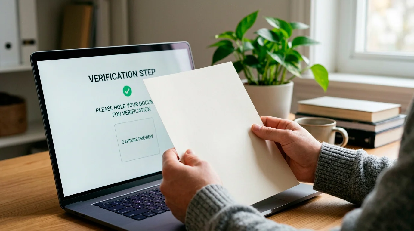 Uploading a document early to set the account verification level after sign-up